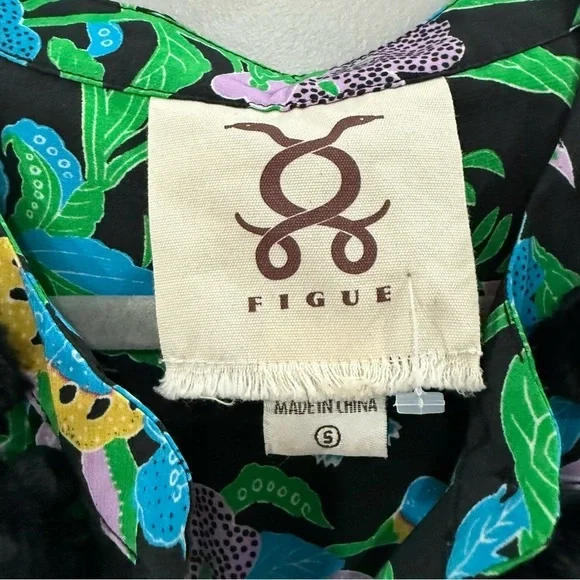 Figue Dress Ella Tassel Tiered Ruffle Mini in Floral Birdsong Print - Picture 6 of 7